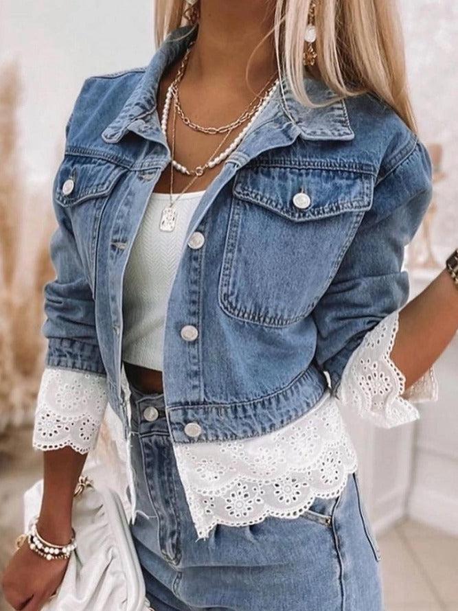 R&B | Blau Patchwork Denim Outerwear