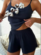 R&B | Einfarbige Hosenträgershorts Loungewear