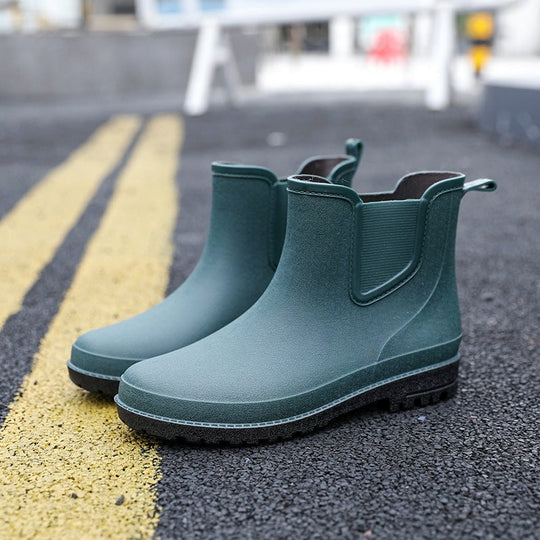 Halbhohe Wasserdichte Herren-Regenstiefel R&B