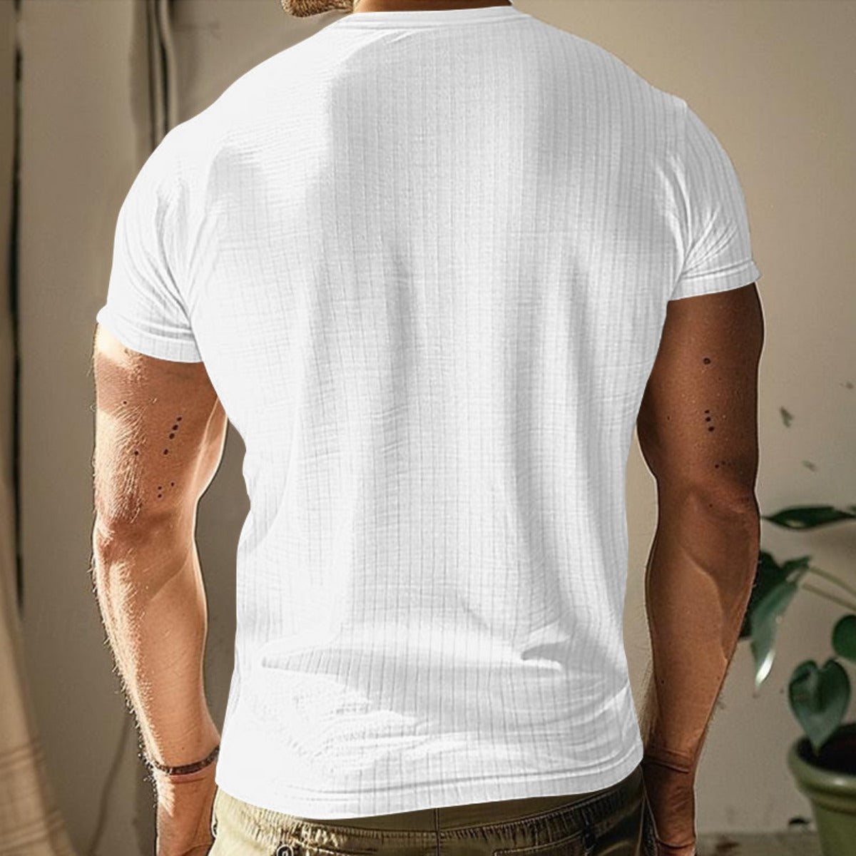 R&B | Einfarbig Lässig gestricktes T-Shirt