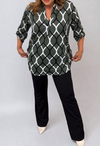 R&B | Elegante Bluse mit Grafischem Muster Leicht und Stilvoll Perfekt für Den Alltag