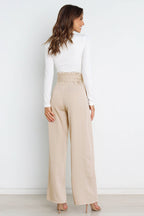 R&B | Hohe Taille Paperbag Hose mit Schleifendetail