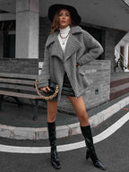 R&B | Double Take Zip up Teddy Jacke mit Kragen