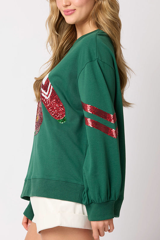 R&B | Weihnachts-Pailletten-Rundhals-Lässiger Sweatshirt