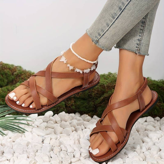 R&B | Crisscross Flache Sandalen mit Rutschfester Riemen