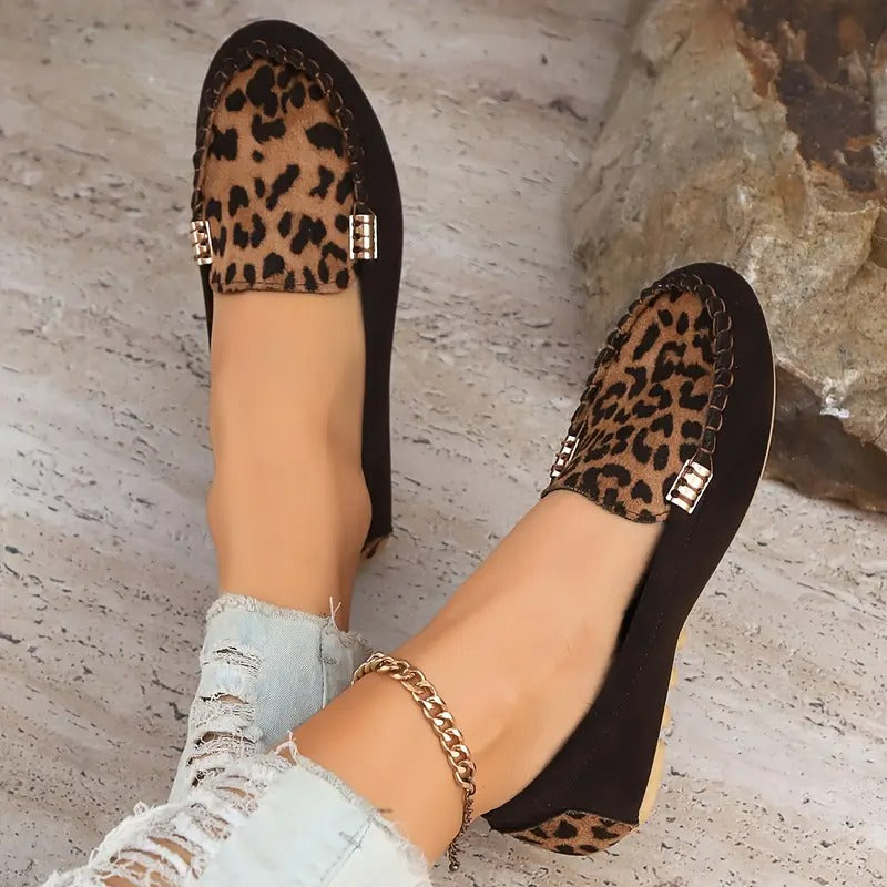 Bequeme Damen-Slipper mit wildem Leopardenprint R&B R&B