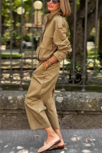 R&B | Charm Strap Details Pocketed Cargo Stil Reißverschluss Lockere Jacke