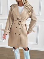 R&B | Gürteltrenchcoat mit langen Ärmeln für Frauen Perfekt für den Alltag