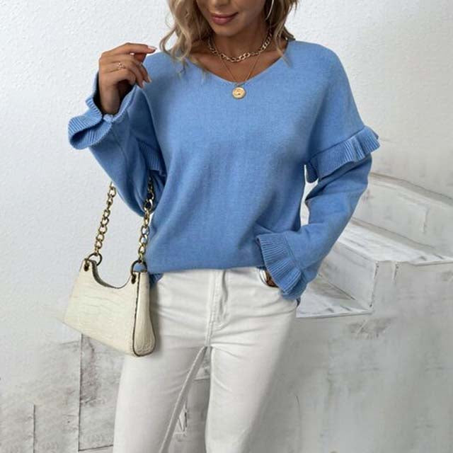 R&B | Einfarbiger Strickpullover Für Kalte Tage