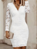 R&B | Elegantes Blond Bodycon Kleid mit V-Ausschnitt
