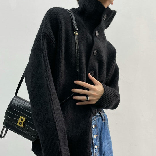 R&B | Rippstrick-cardigan mit Knöpfen Weich und Warm Lässige Eleganz