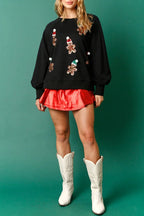 R&B | Weihnachts LR&Bkuchenmann Pailletten Langarm Sweatshirt
