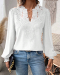 R&B | V-Ausschnitt Spitze Jacquard