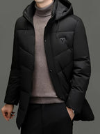 R&B | Warme Pufferjacke mit Kapuze Polyester Stil und Schutz