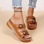 Damen Sandalen aus Leder mit verstellbarem Riemen R&B R&B