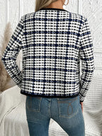 R&B | Offene Vorderseite Hahnentrittmuster Jacke