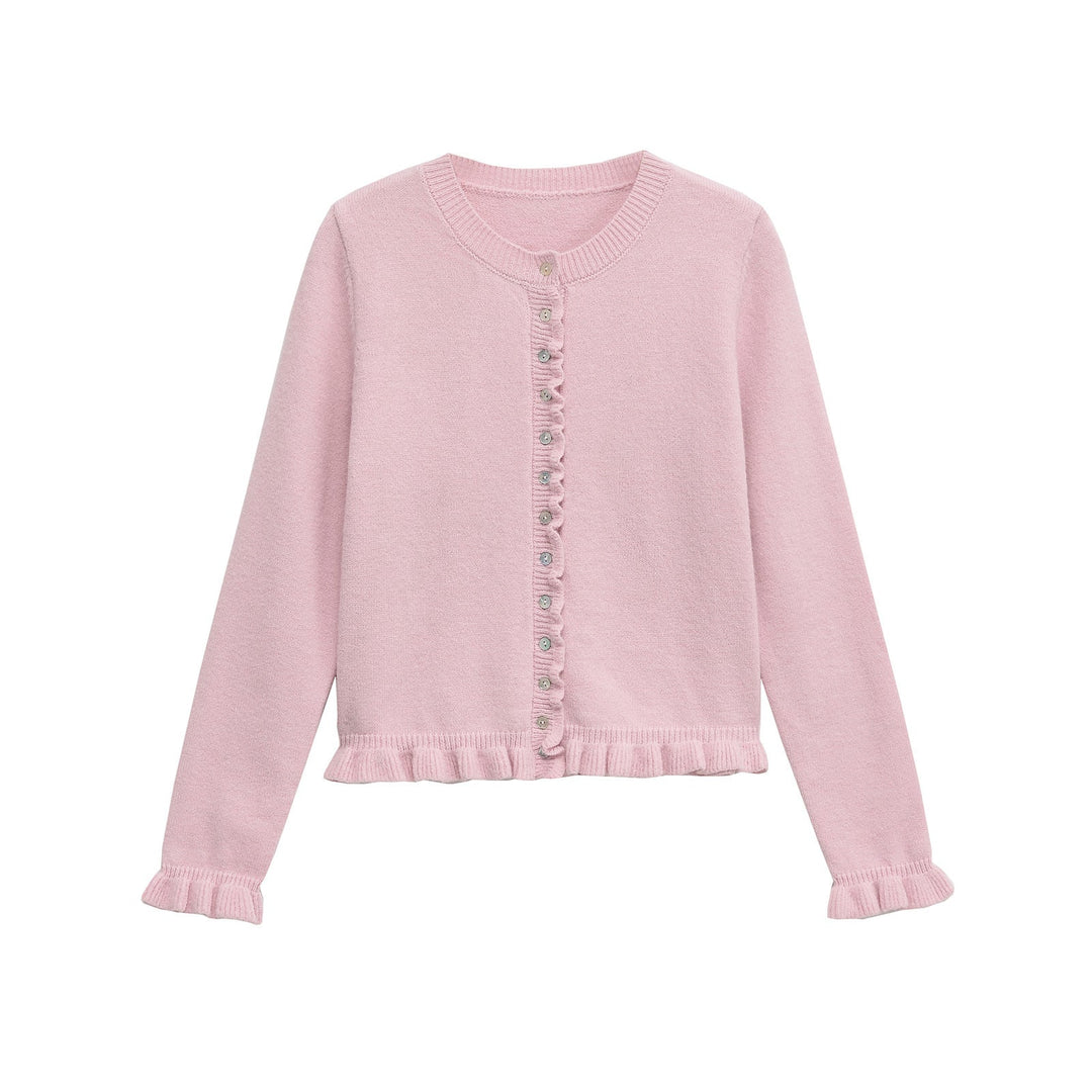 R&B | Damen-Cardigan mit Knöpfen, schickes Lagen-Oberteil