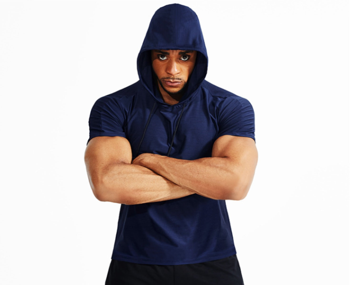 R&B | Sport-Kapuzenpullover mit halben Ärmeln