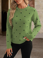 R&B | langärmliger poker-dot-pullover