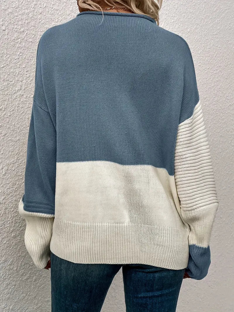 R&B | Farbblock Rundhals Pullover