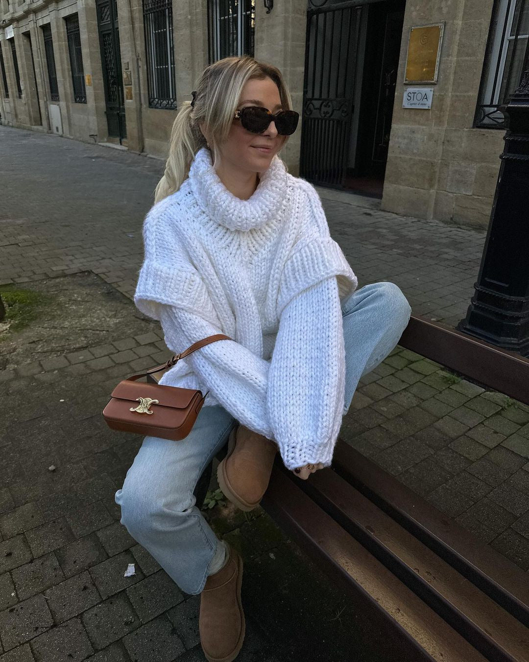 R&B | Strick Oversize Rollkragenpullover für Damen