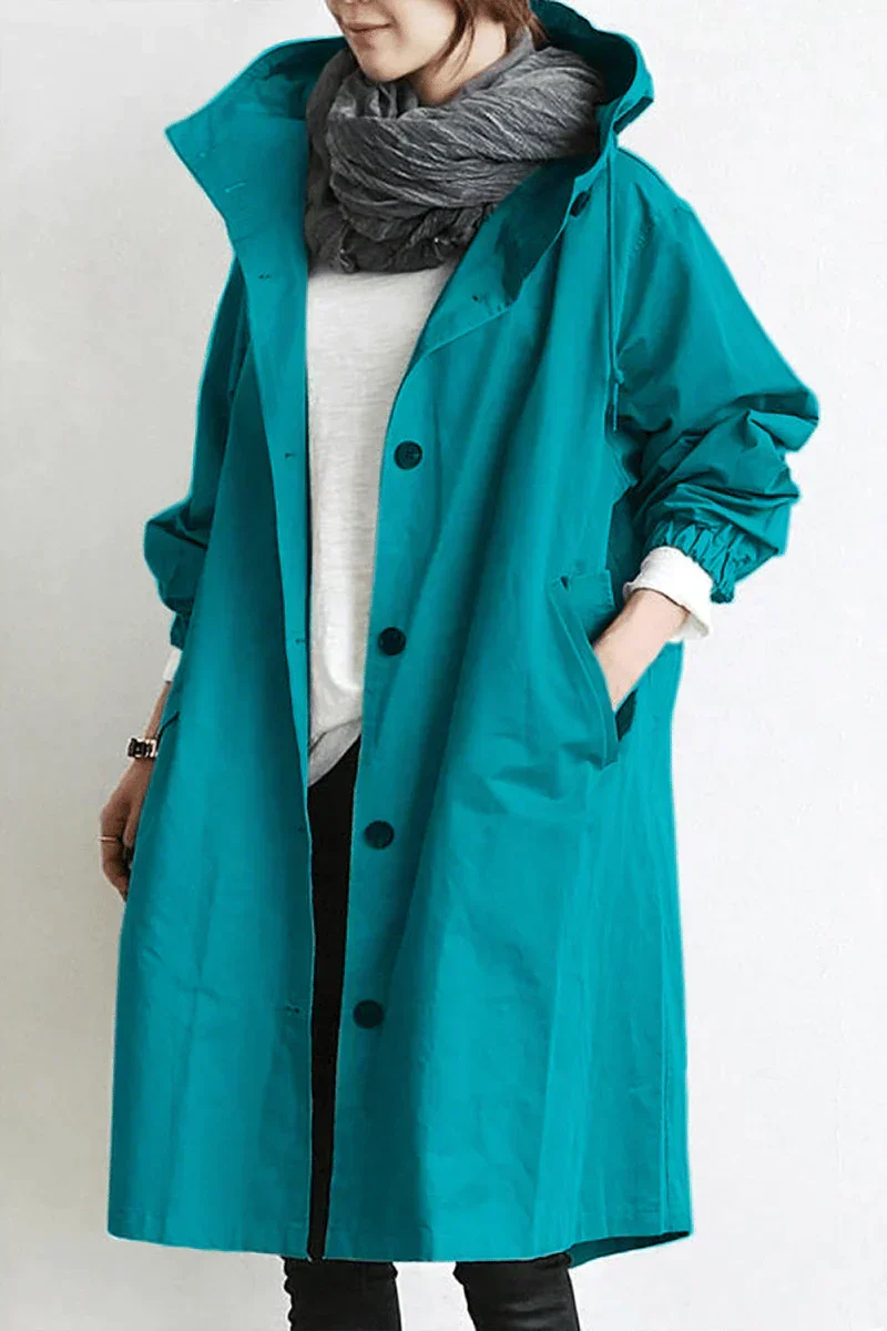 R&B Damen Windbreaker Mantel mit Kapuze