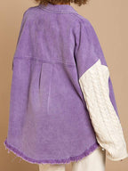 R&B | Kabelstrick Raw Hem Denim Jacke