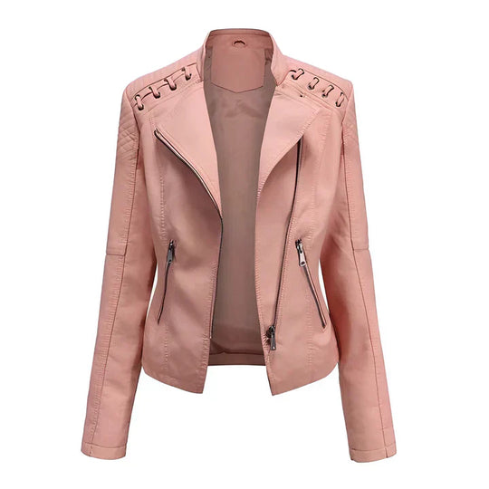 R&B | Pudriges Lederjacke mit Reißverschluss