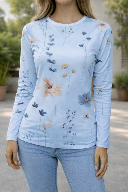 Damen Blumenmuster Sweatshirt R&B