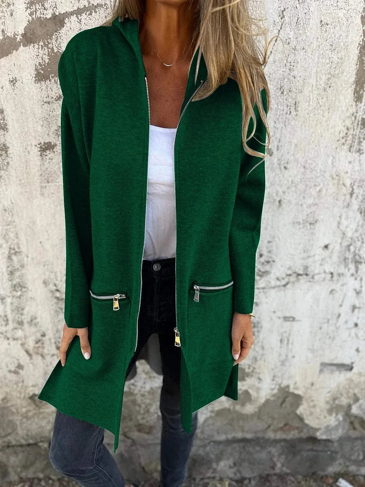 Heidi-Mode | Rundhals-Reißverschluss Langarm Freizeitjacke