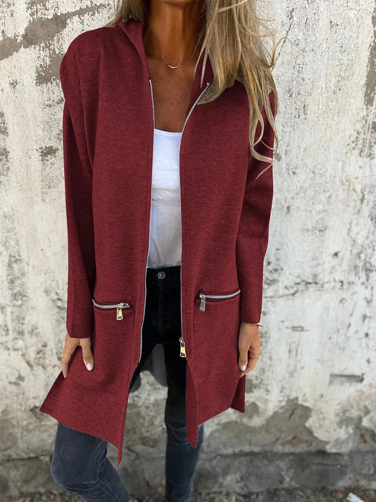 R&B | Rundhals-Reißverschluss Langarm Freizeitjacke