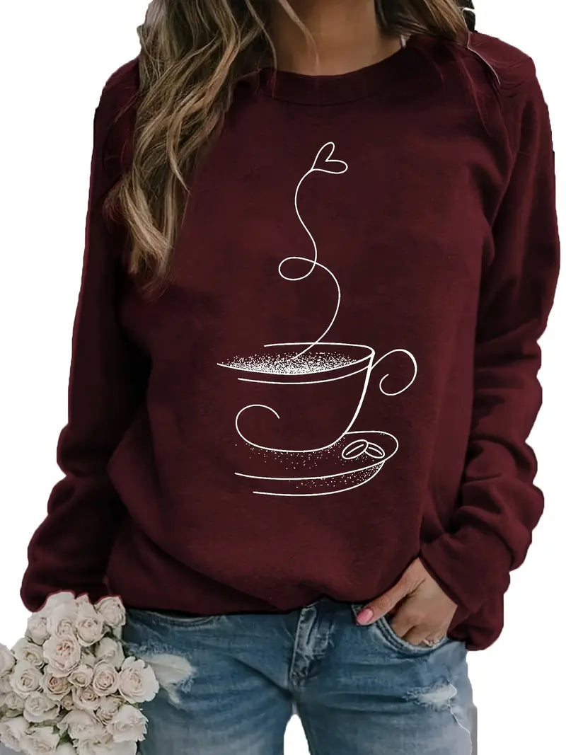 R&B | Gemütliches Kaffee Grafisch Sweatshirt