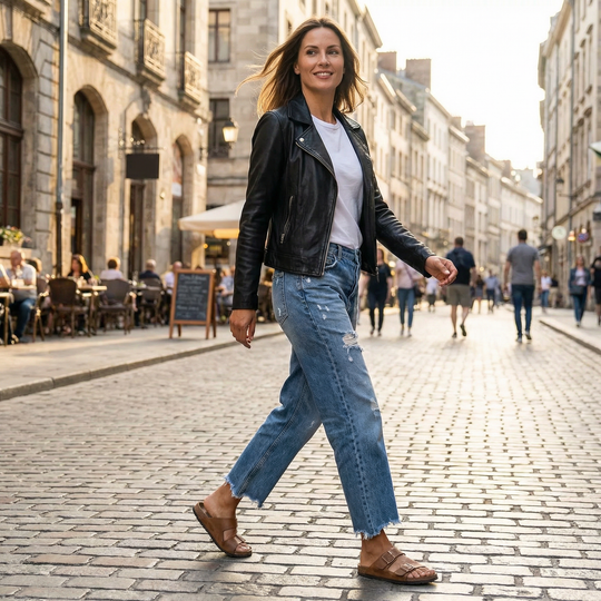 Damen Retro Jeans mit geradem Bein und kurzem Schnitt für Damen