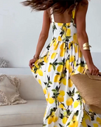 R&B | Riemchenkleid mit Zitronendruck