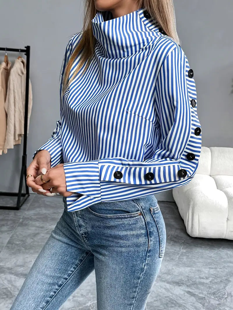R&B | Stylische Gestreifte Bluse Aus Baumwolle