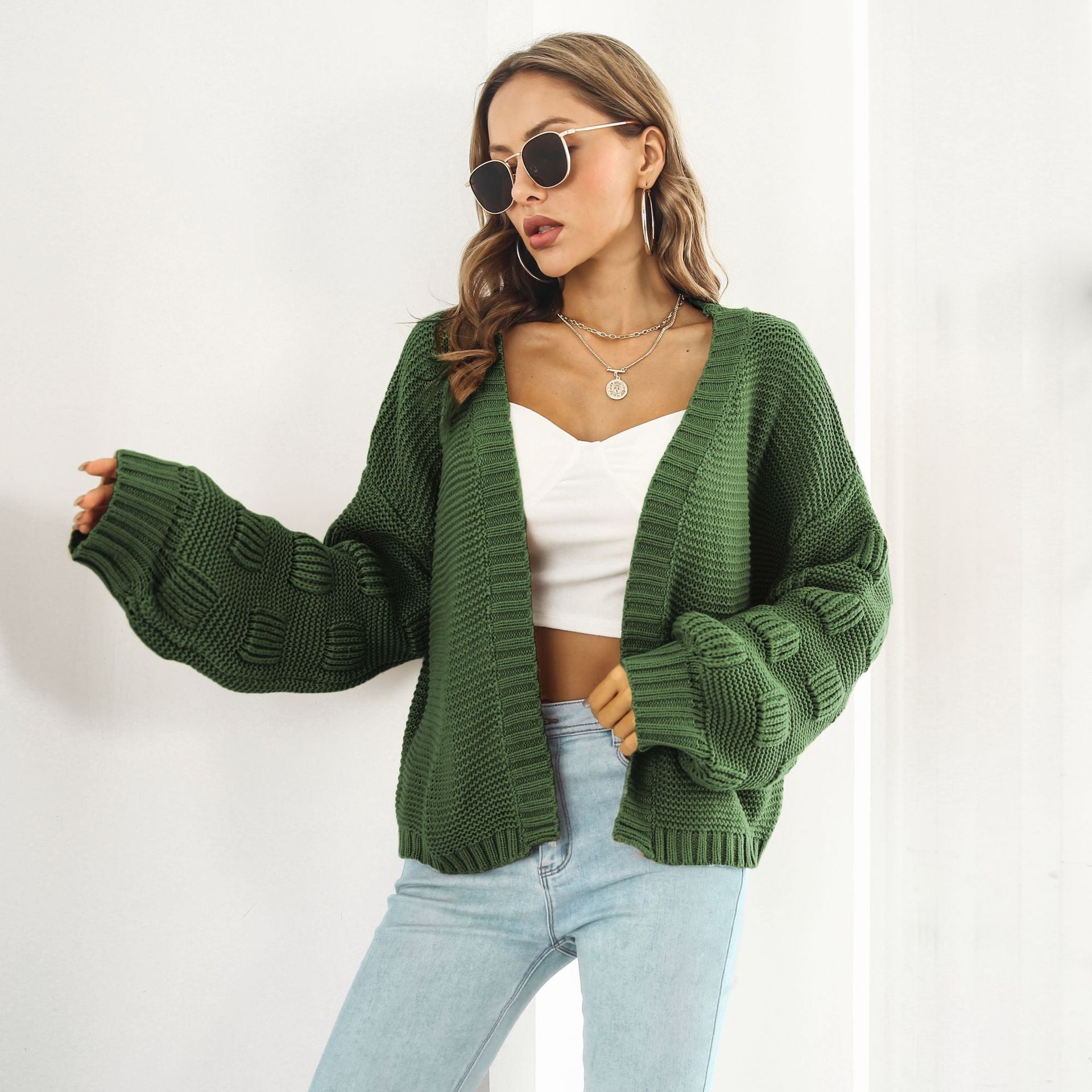 R&B | Schicke & gemütliche Strickjacke mit Puffärmeln