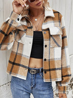 R&B | Karierter Kragenjacke mit Brusttaschen