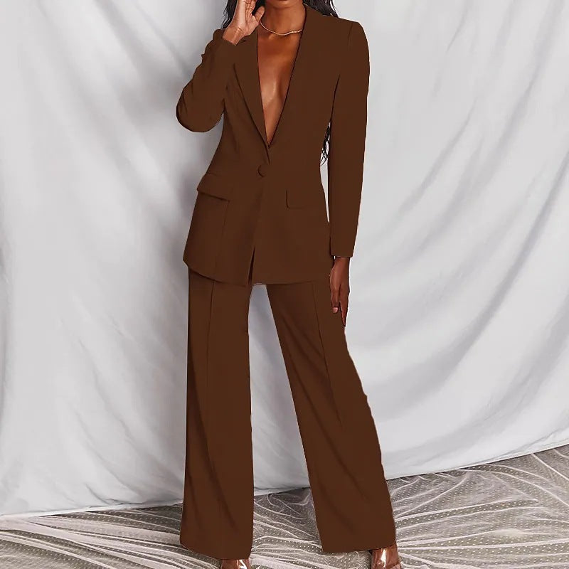 R&B | Eleganter Damenanzug mit Langen Ärmeln und Hose
