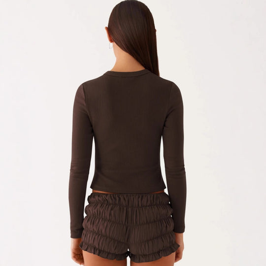 R&B | Einfarbige schmal geschnittene lange Strickjacke