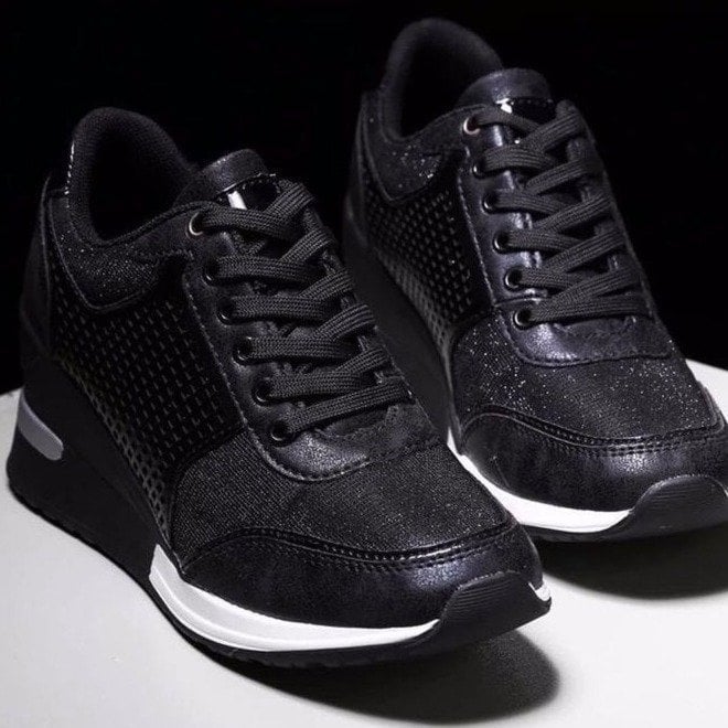 High-Heel-Sneaker mit Keilabsatz