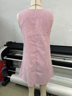 R&B | Gestreiftes Kleid mit Knopfleiste