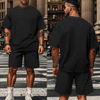 R&B | Schachbrettmuster Kurzarm-Shorts-Set
