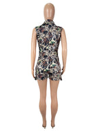 R&B | Strampler mit V-Ausschnitt und Camouflage-Print