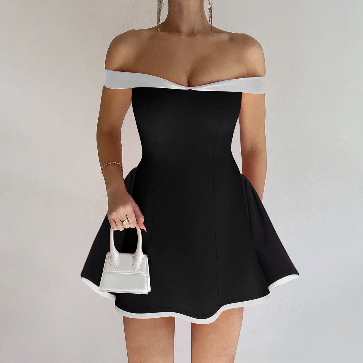 R&B | Röhrentop schlankes Rüschenkleid