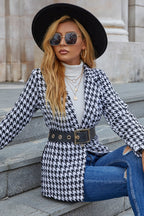 R&B | Hahnentritt Reverskragen Langarm Blazer