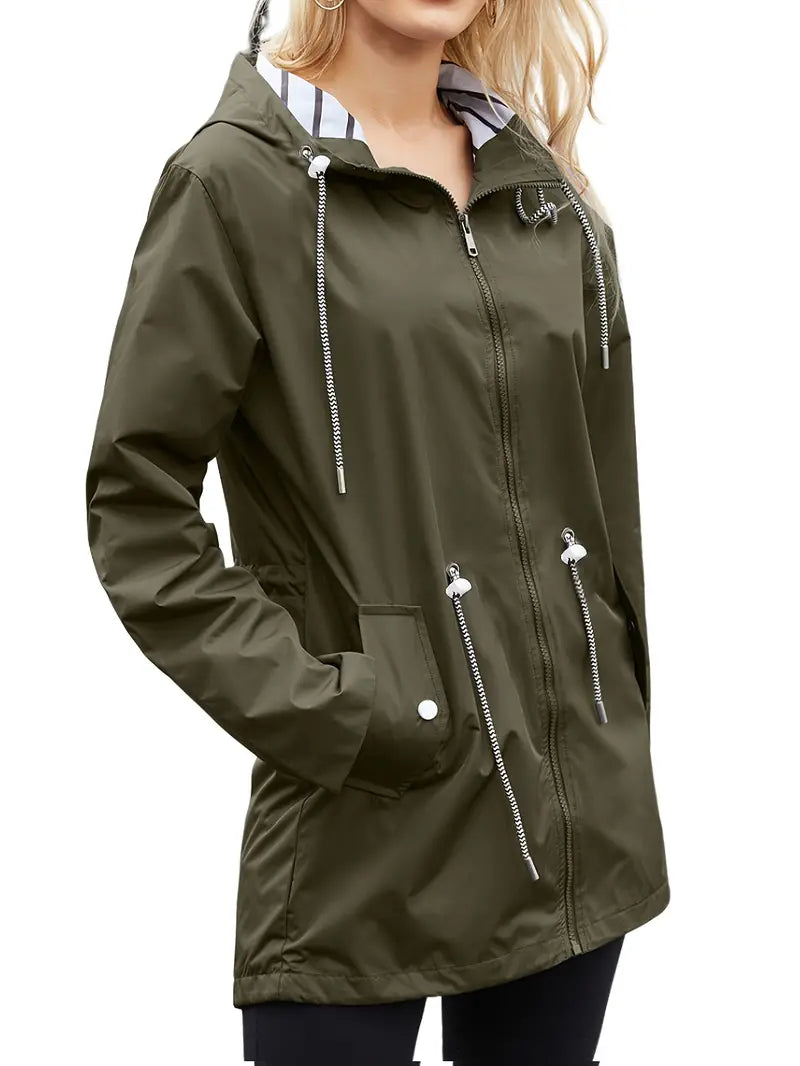 R&B | Lässiger Wasserdichter Hoodie mit Langen Ärmeln, Knie-Lang für Frauen Perfekt für Herbst und Winter