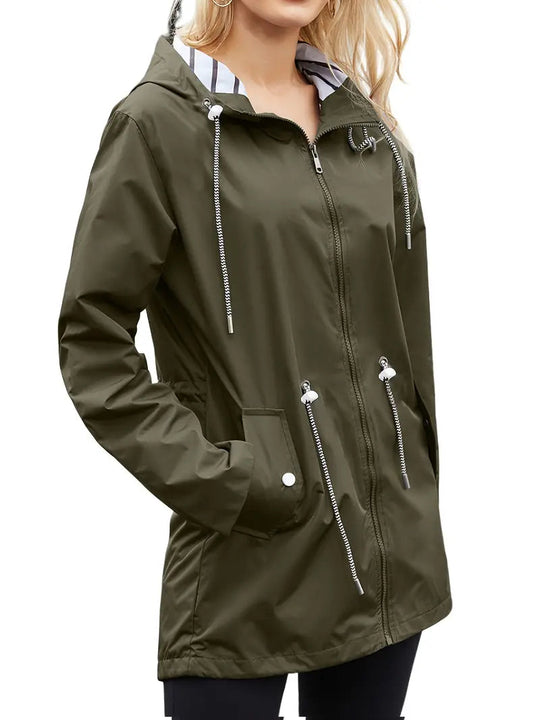 R&B | Lässiger Wasserdichter Hoodie mit Langen Ärmeln, Knie-Lang für Frauen Perfekt für Herbst und Winter