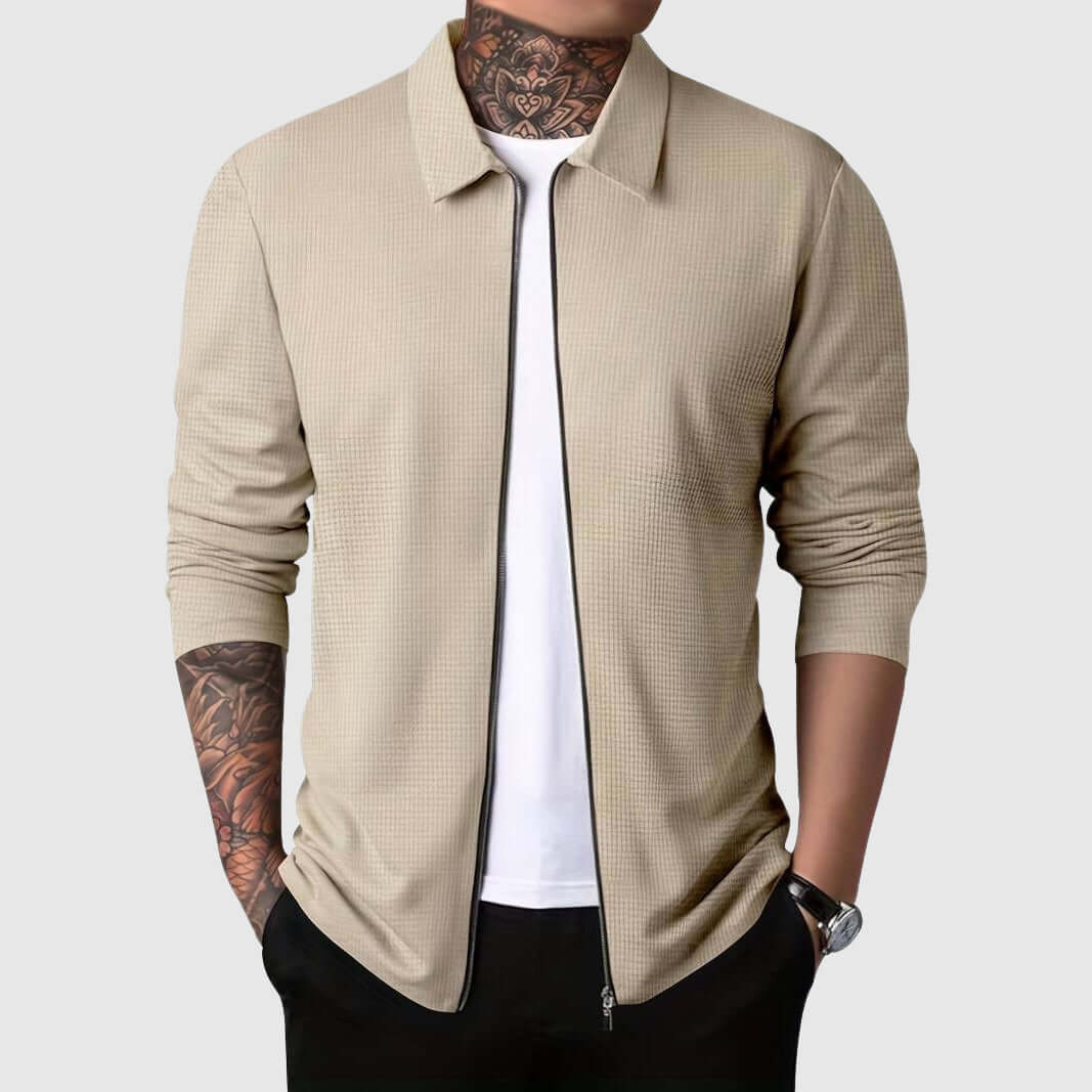 R&B | Herren Waffelstrick Zip-Up Jacke