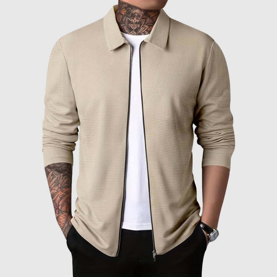 R&B | Herren Waffelstrick Zip-Up Jacke