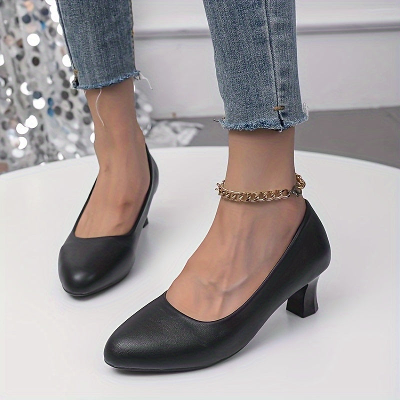 R&B | Stilvolle Damen Pumps mit Spitzem Zeh und Blockabsatz